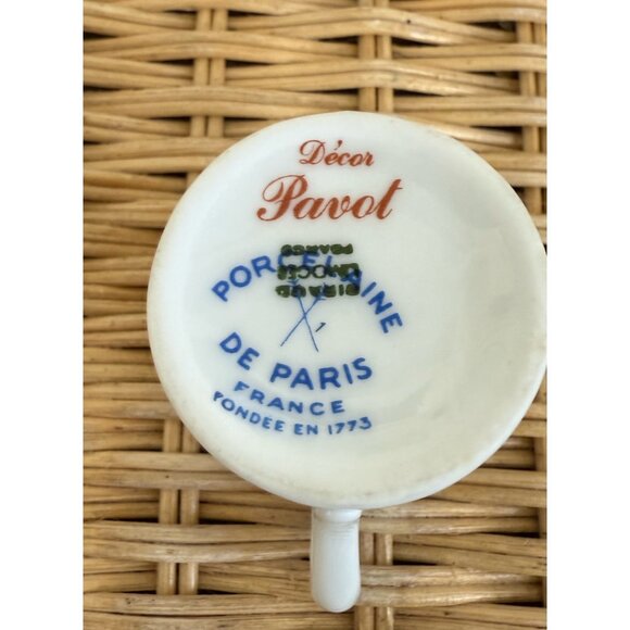 Vintage 60's French Paris Porcelain Miniature Pitcher Hand Painted Floral - Picture 5 of 9